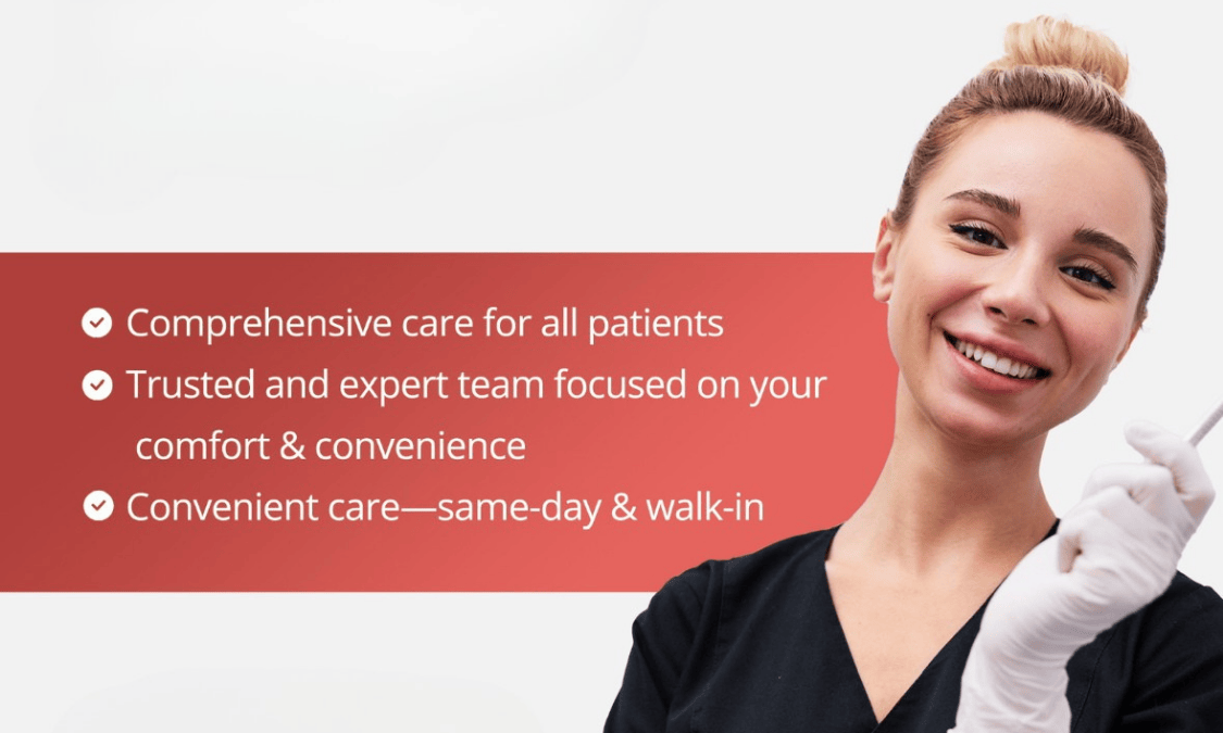 Smiling dental professional promoting patient-focused veneer care