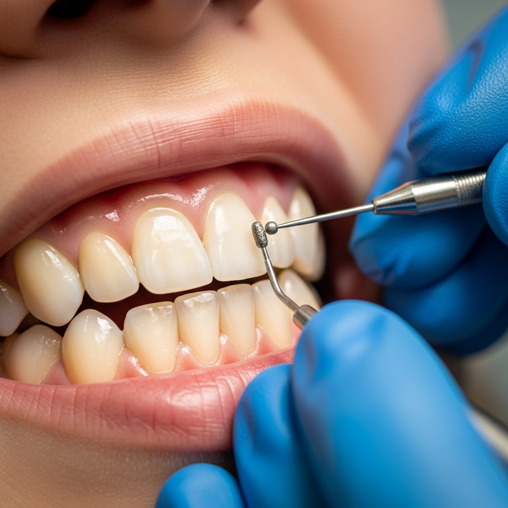 Minimal tooth preparation performed for porcelain or composite veneers